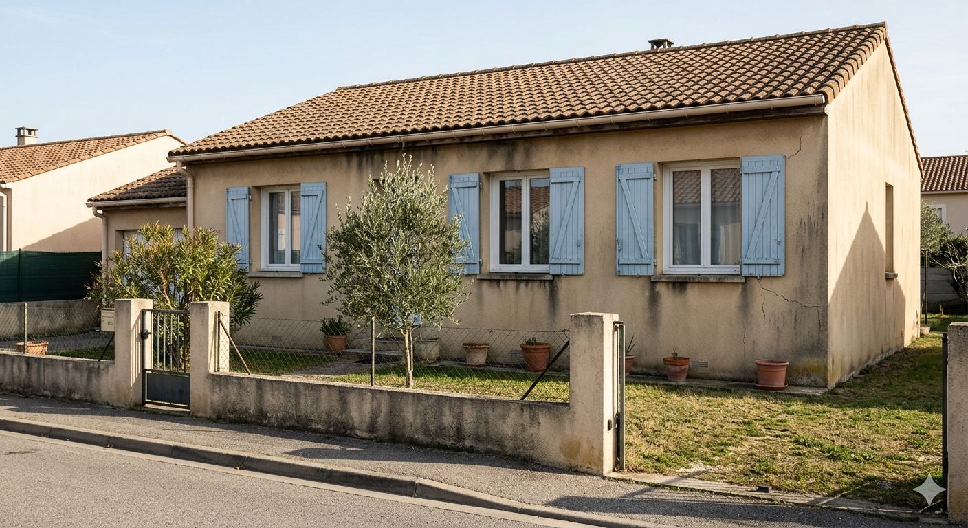 Façade avant traitement hydrofuge coloré