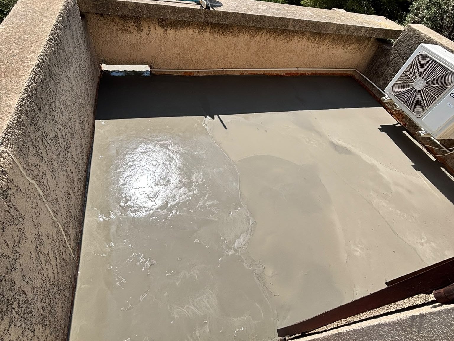 La terrasse avant la pose de la membrane